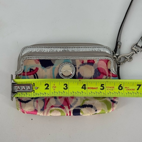 Coach Poppy Ikat Multicolor Signature Camp Wallet - Picture 9 of 10
